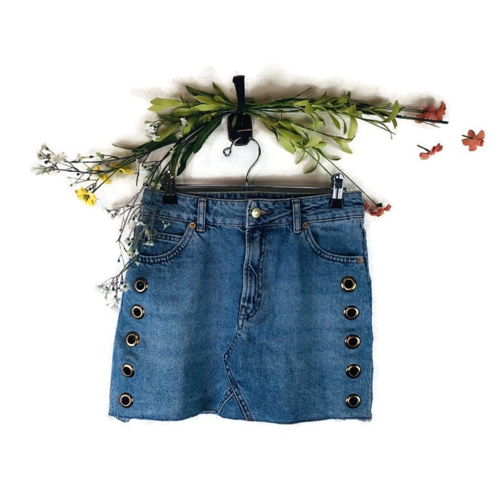 5 for $20 Topshop Moto Blue Jean Skirt Size 4 EUC